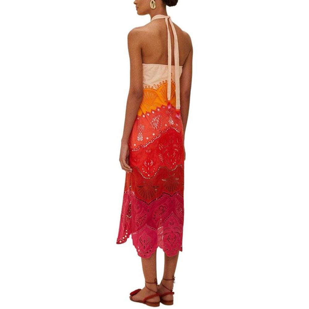 Farm Rio Womens Summer Gradient Richelieu Midi Dress - Picture 2 of 4